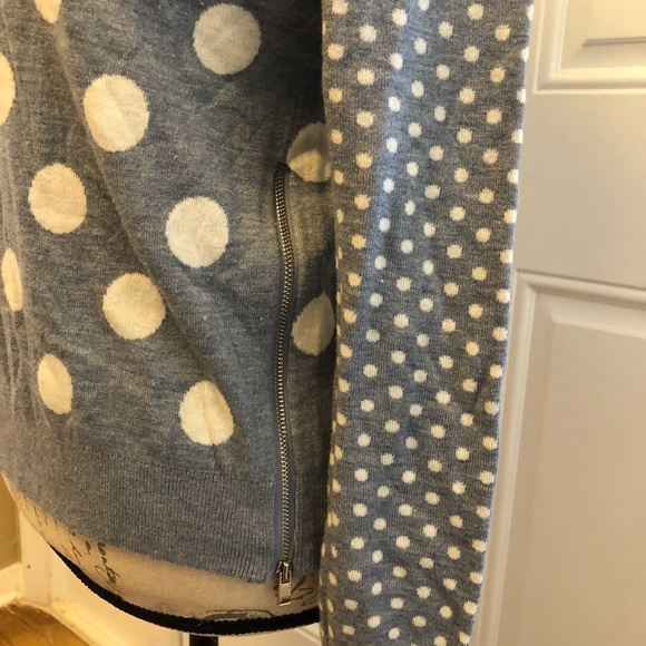 Ann Taylor light blue polka dot sweater EUC sz M - Picture 2 of 3